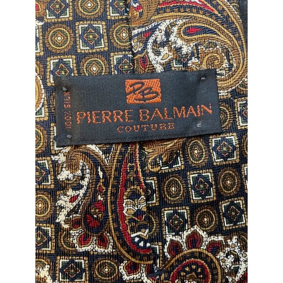 Pierre Balmain Multicolored Patterned Silk Necktie - Picture 6 of 6